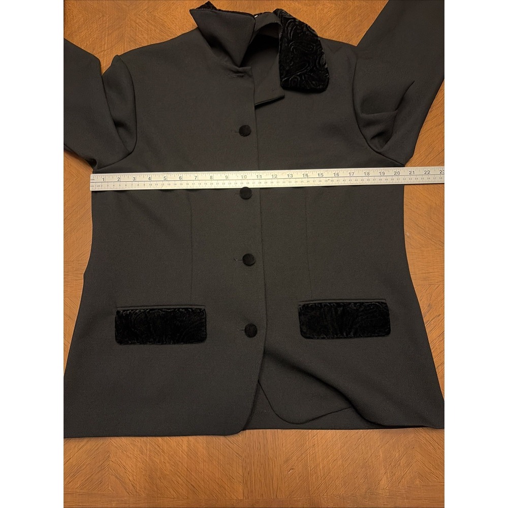 NWT VTG Alfred Dunner Women's Size 12 Blazer Jacket Black Contrast Collar USA - Picture 8 of 16